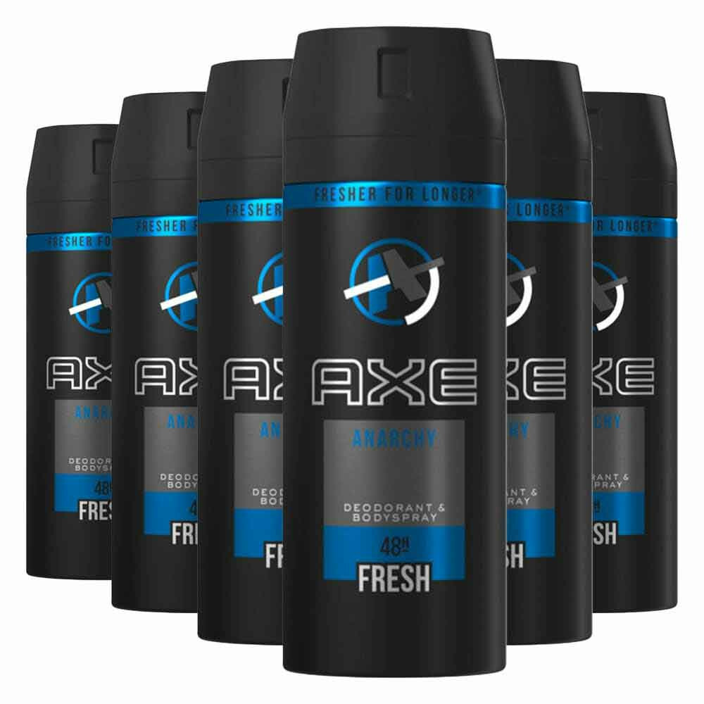 6x Axe Deodorant Bodyspray Anarchy for Him150 ml