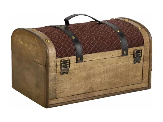 Coffre en bois marron 35x21x19h