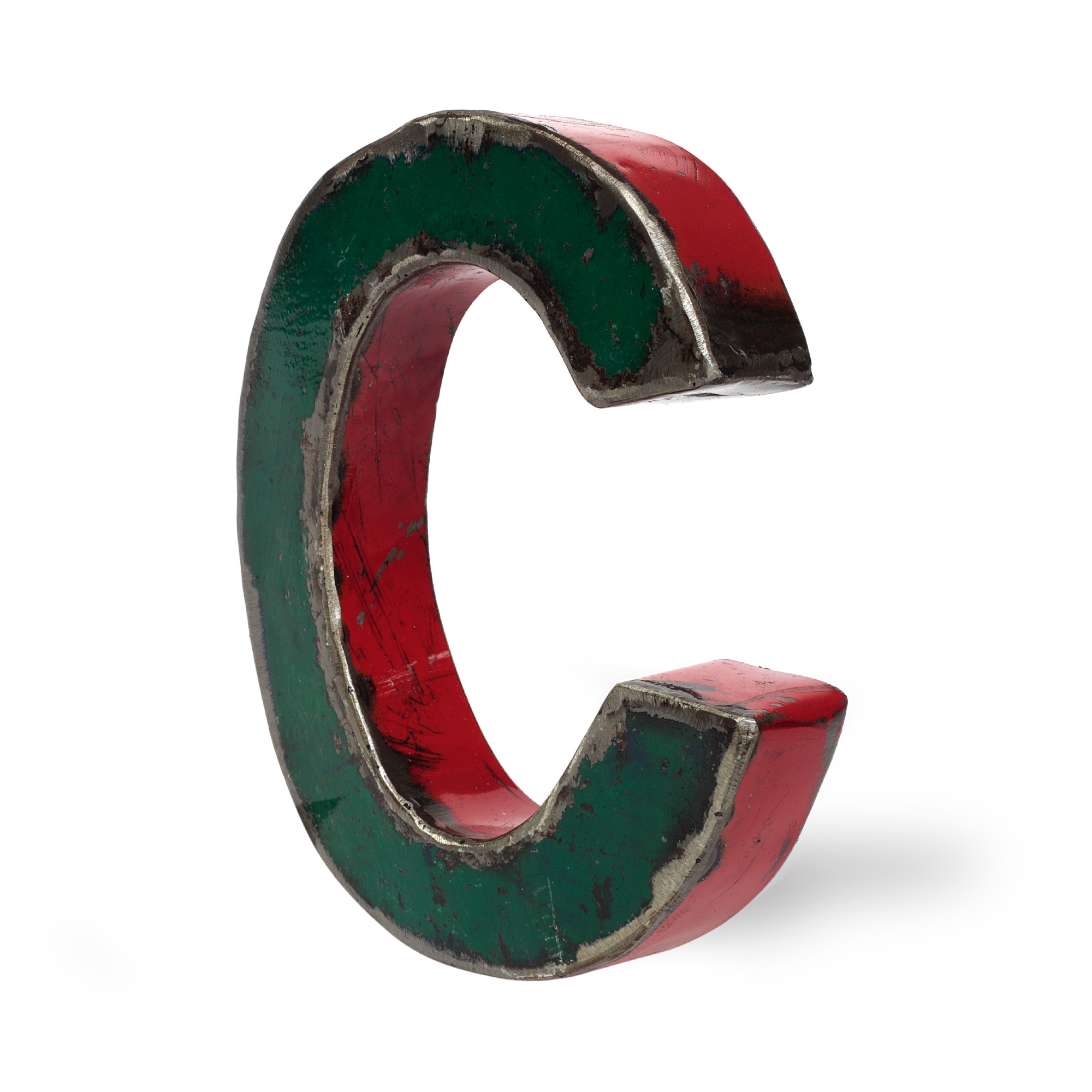 Metallbuchstabe 'C', multicolor, T 17 cm, B 20 cm, H 4 cm von fischer's lagerhaus