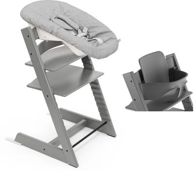 Stokke Tripp Trapp Matstol Bundle inkl. Newborn Set, Storm Grey/Grey