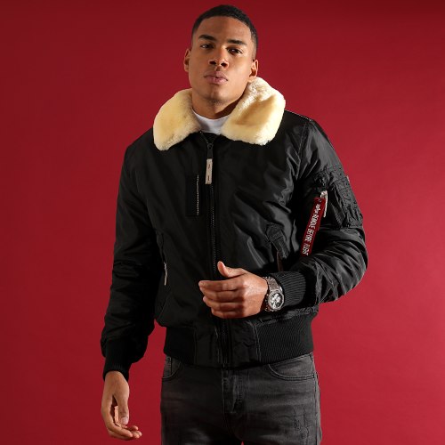 Bomber Col Mouton Injector III Noir