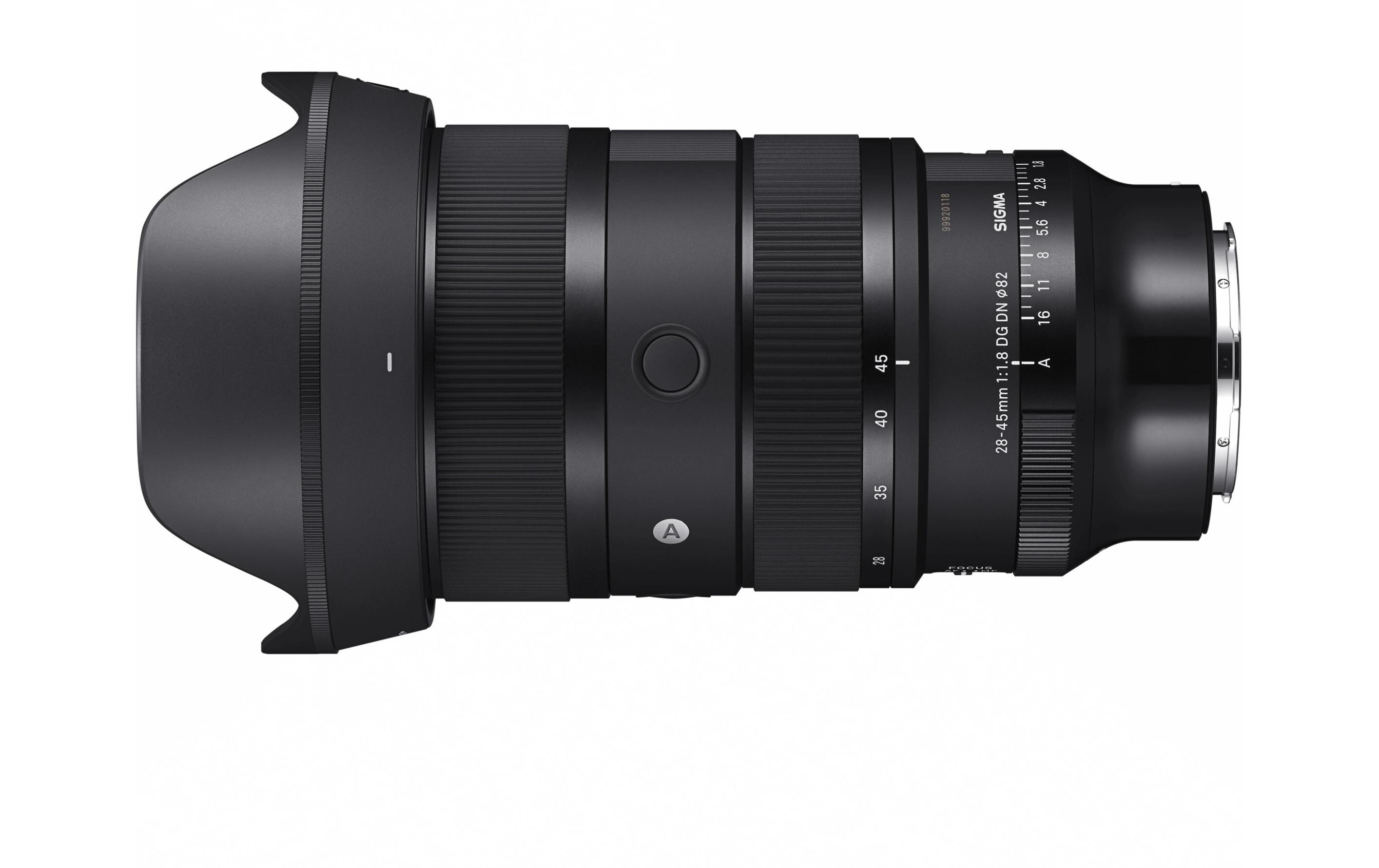 Zoomobjektiv 28-45mm F/1.8 DG DN Art Sony E-Mount<br>Vollformat-Zoomobjektiv mit einer konstanten maximalen Blendenöffnung von F1.8 und eine Schärfe und Klarheit vergleichbar mit der eines Festbrennweitenobjektivs ist