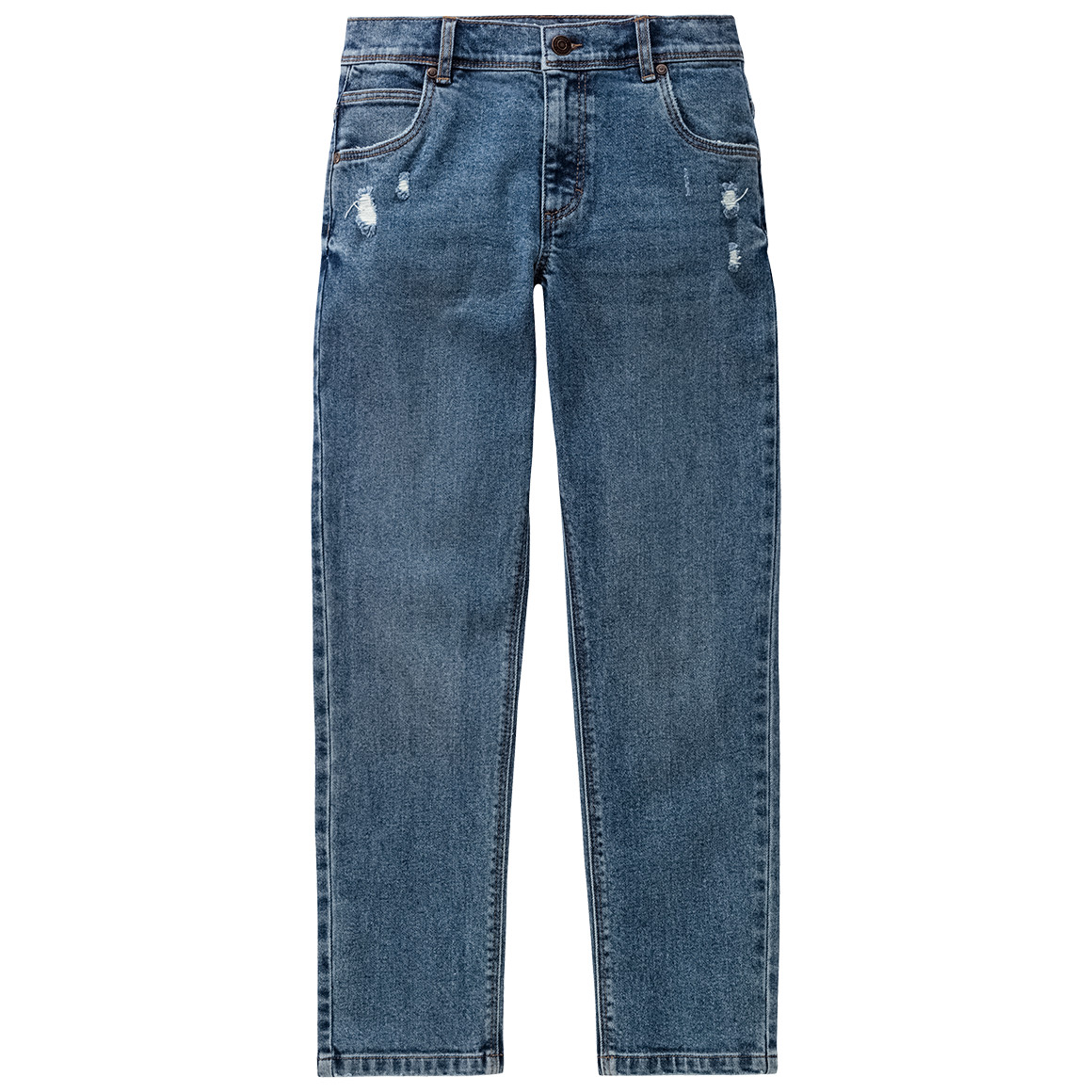 Jonas Nielsen Jungen Straight-Jeans mit Destroyed-Effekten blau