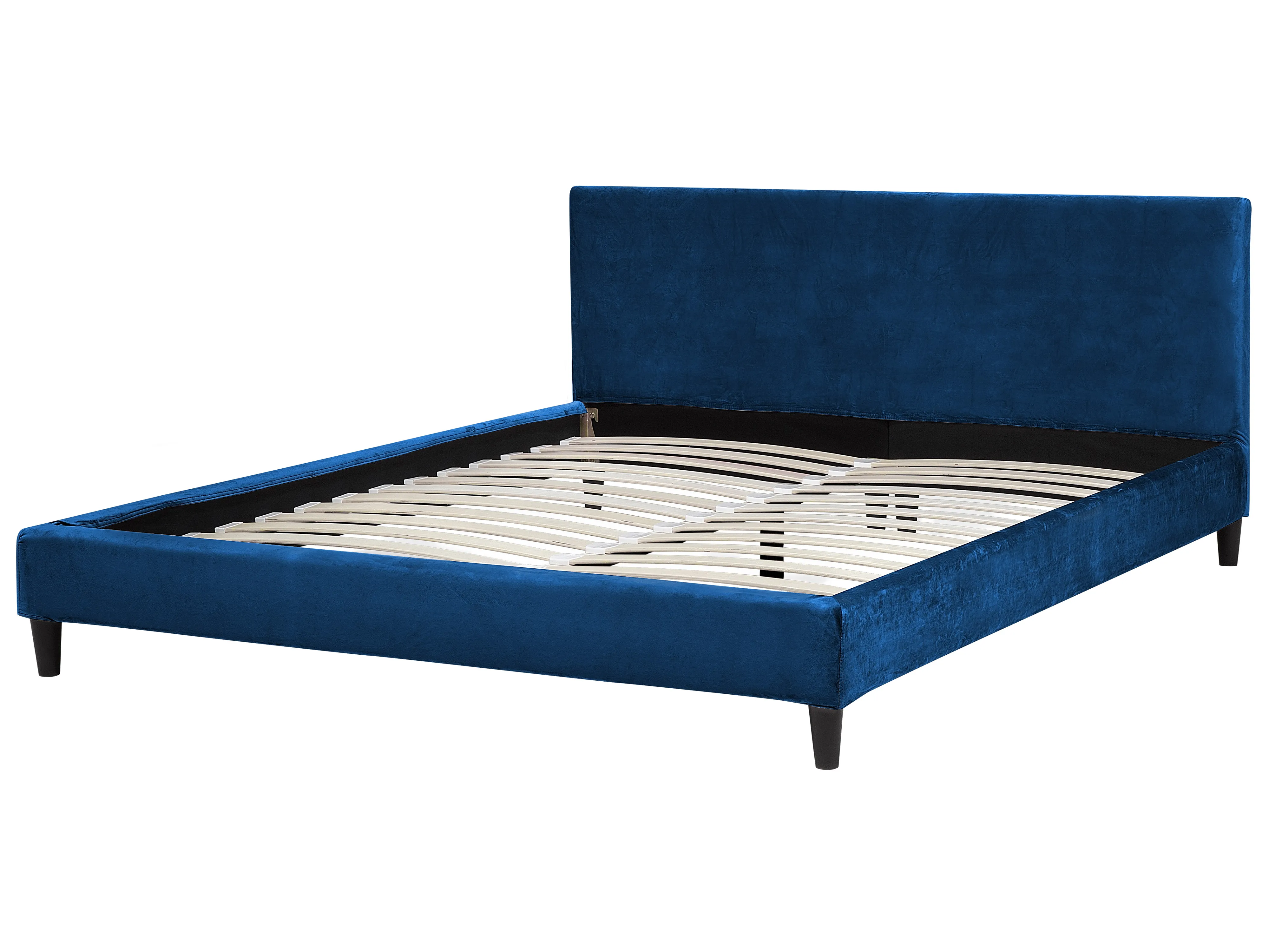 Bed Fluweel FITOU 180 x 200 cm Donkerblauw