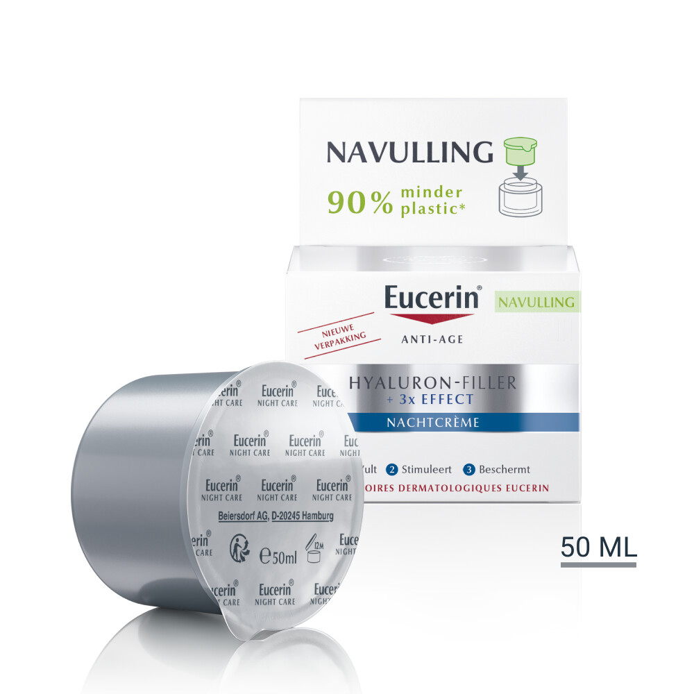 Eucerin Hyaluron-Filler + 3x Effect Nachtcrème Navulling50 ml