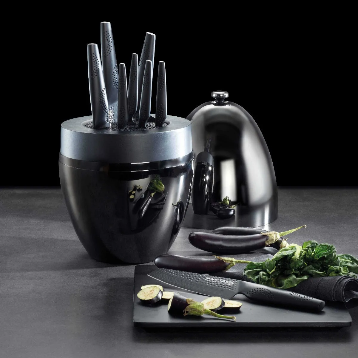 THE CUSTOM CHEF™ iD3® BLACK SAMURAI™ THE EGG Knivblok - 9 dele
