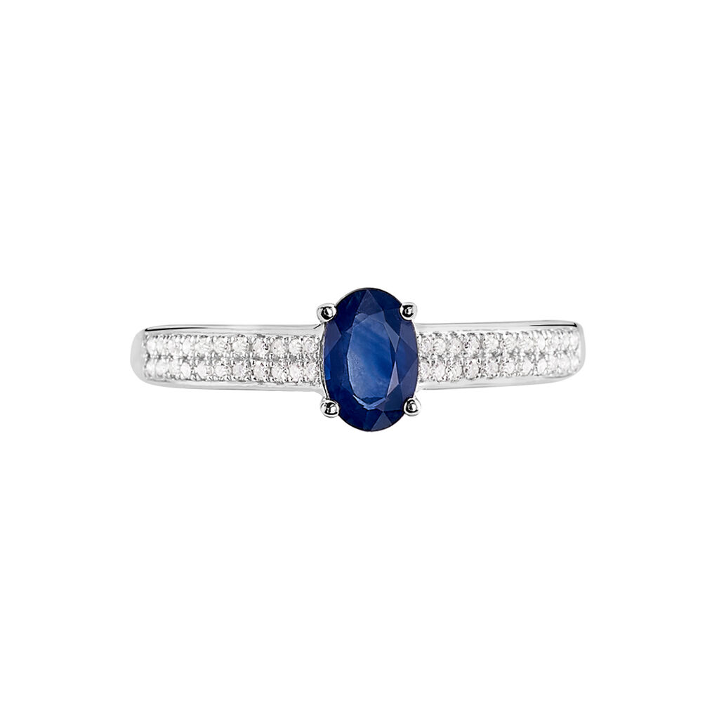 Bague Crista Or Blanc Saphir Et Diamant