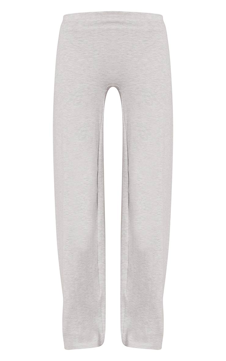 Gris Cendré Pantalon De Détente Droit Taille Basse En Coton Doux
