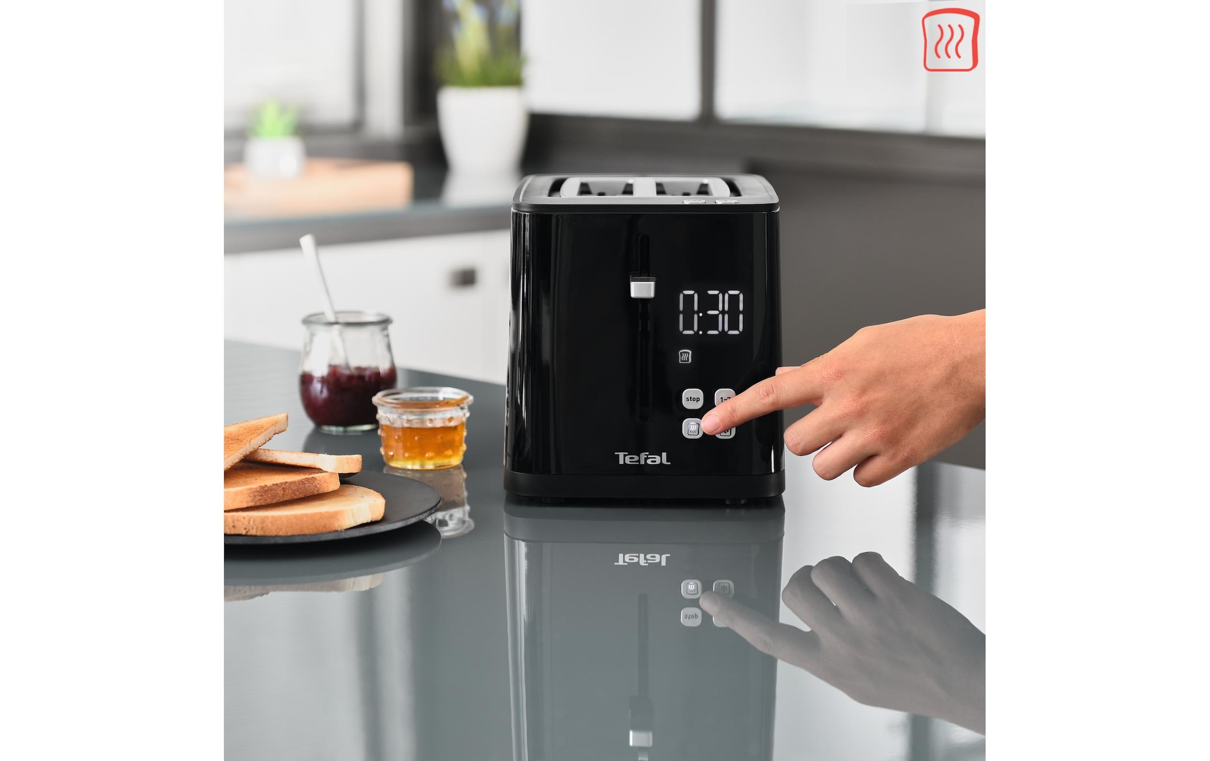 Tefal Toaster »Smart'n Light Schwarz« für 2 Scheiben 850 W