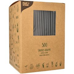 Paille en papier 'pure', 250 mm, noir