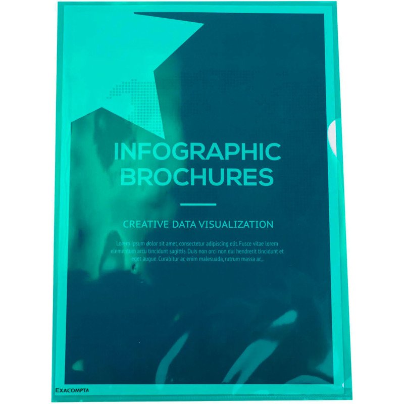 Chemise coin plastique Exacompta Premium A4 polypropylène 12/100e transparente couleurs assorties - Paquet de 10