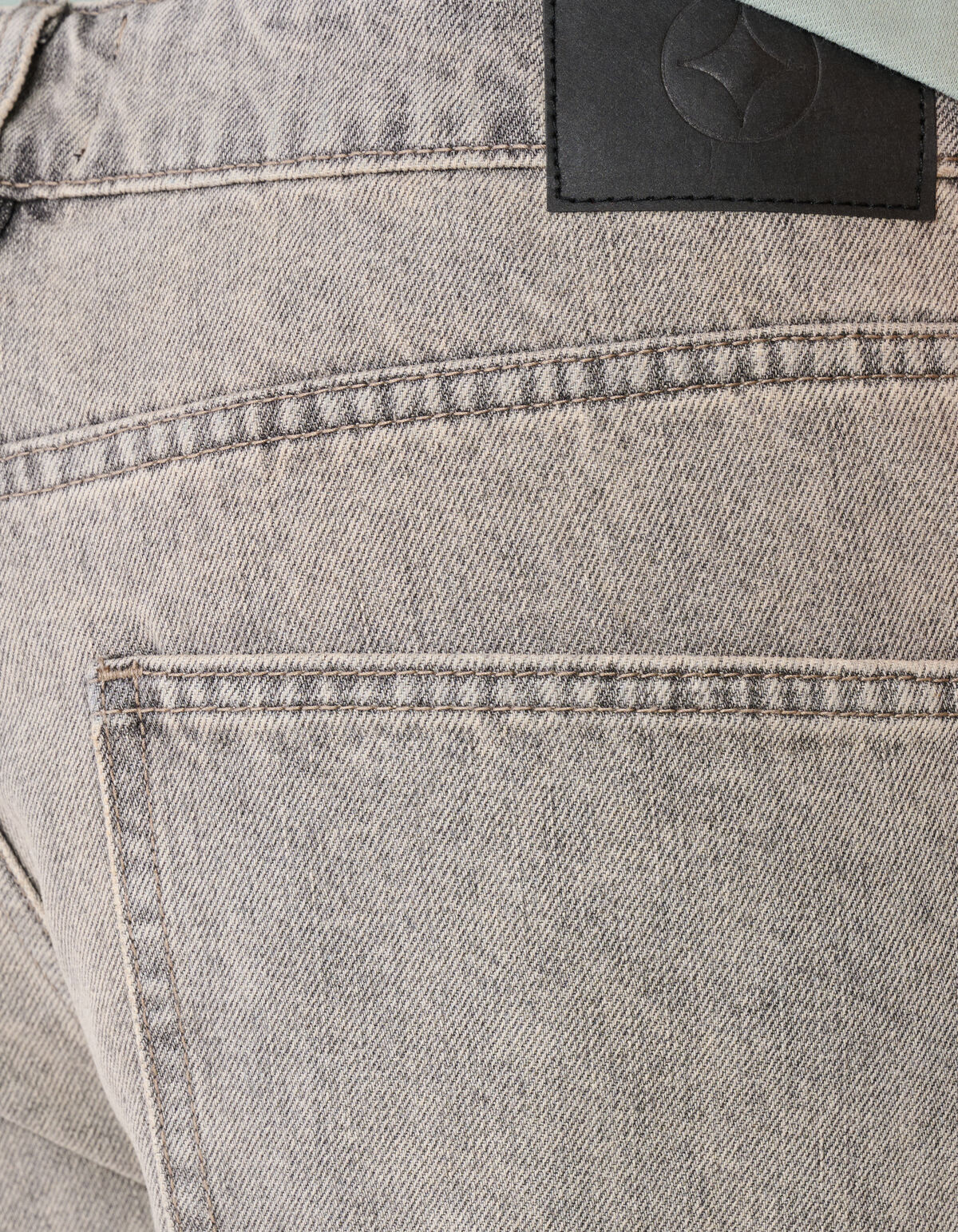 Relaxed Fit Denim Short Lichtgrijs