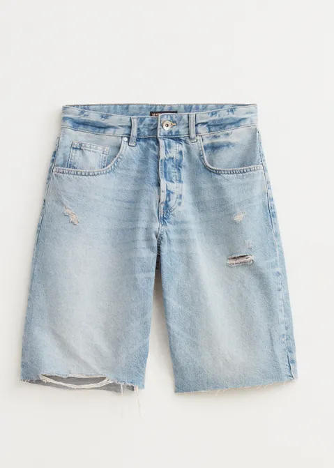 Denim versleten bermuda short blauw (BLW.USM)