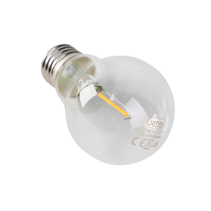 Set van 5 E27 LED lampen A60 1W 80 lm 2200K