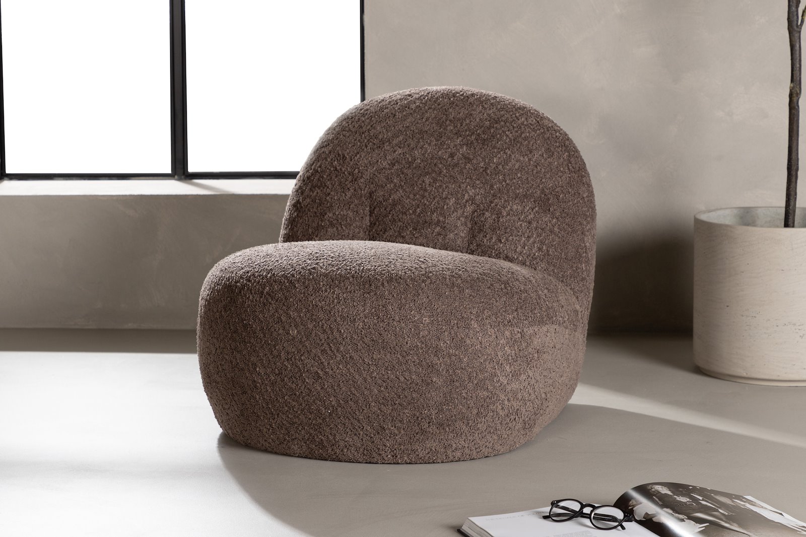 Omaha stol Beige bouclé.
