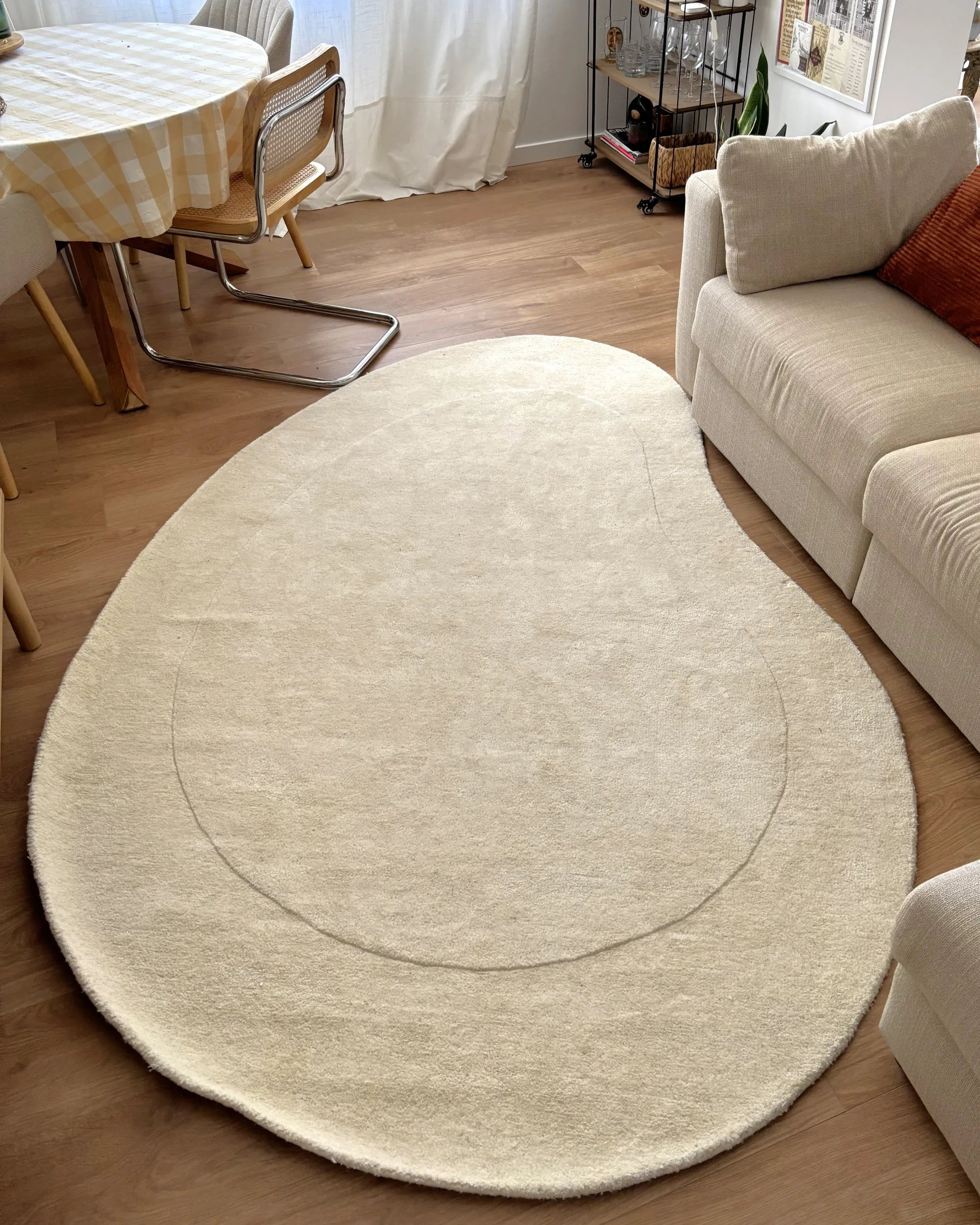 Vloerkleed MASSO Lichtbeige 160 x 230 cm Viscose