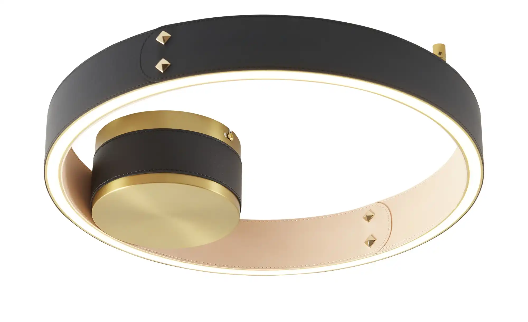 KHG LED-Deckenleuchte, Kunstleder schwarz/goldfarben