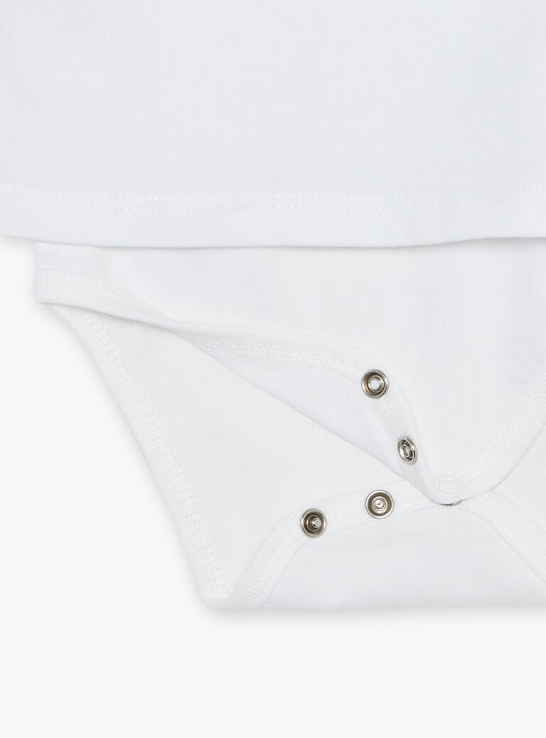 Body T-shirt écru à broderies fleuries