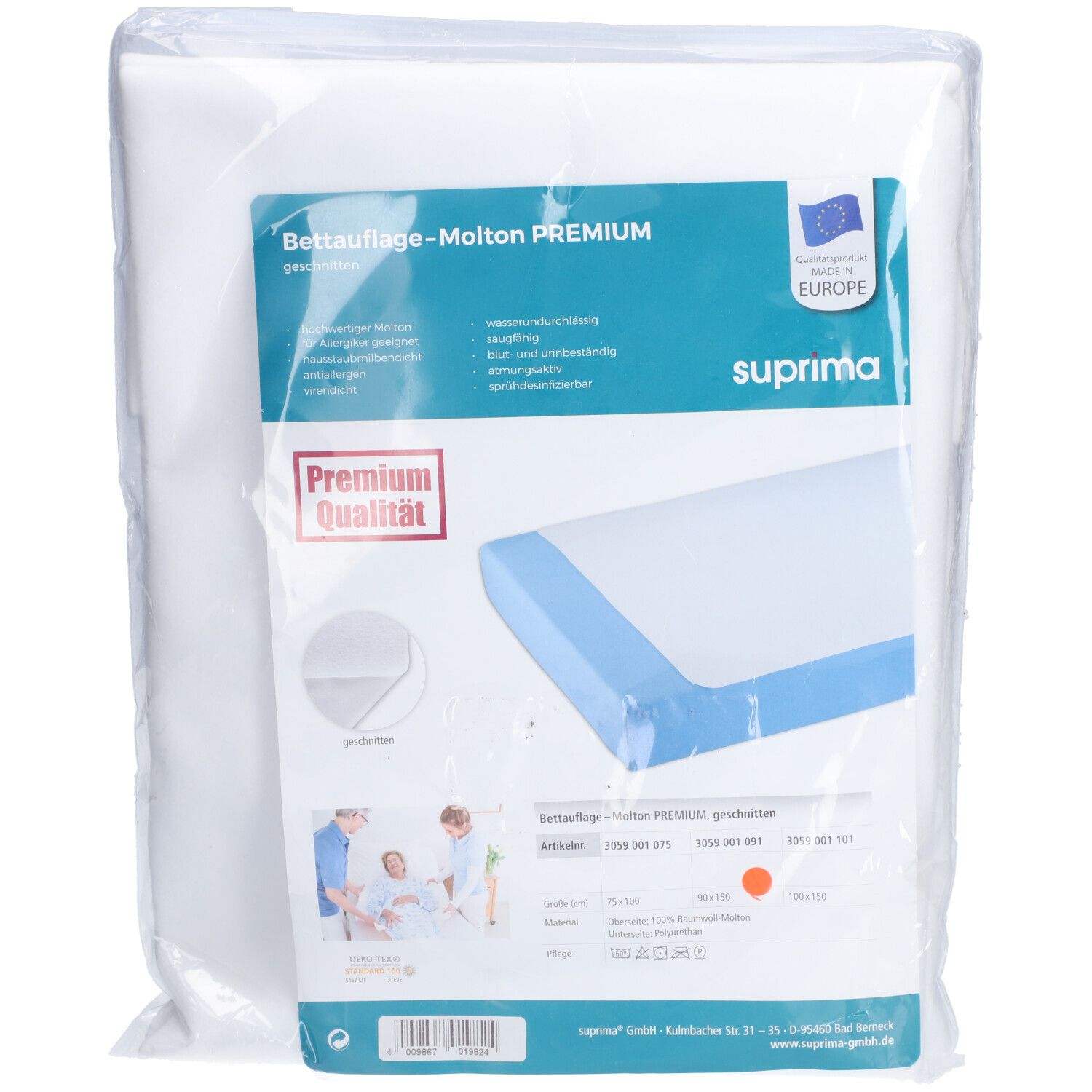 SUPRIMA Bettauflage Molton PREMIUM 90x150cm