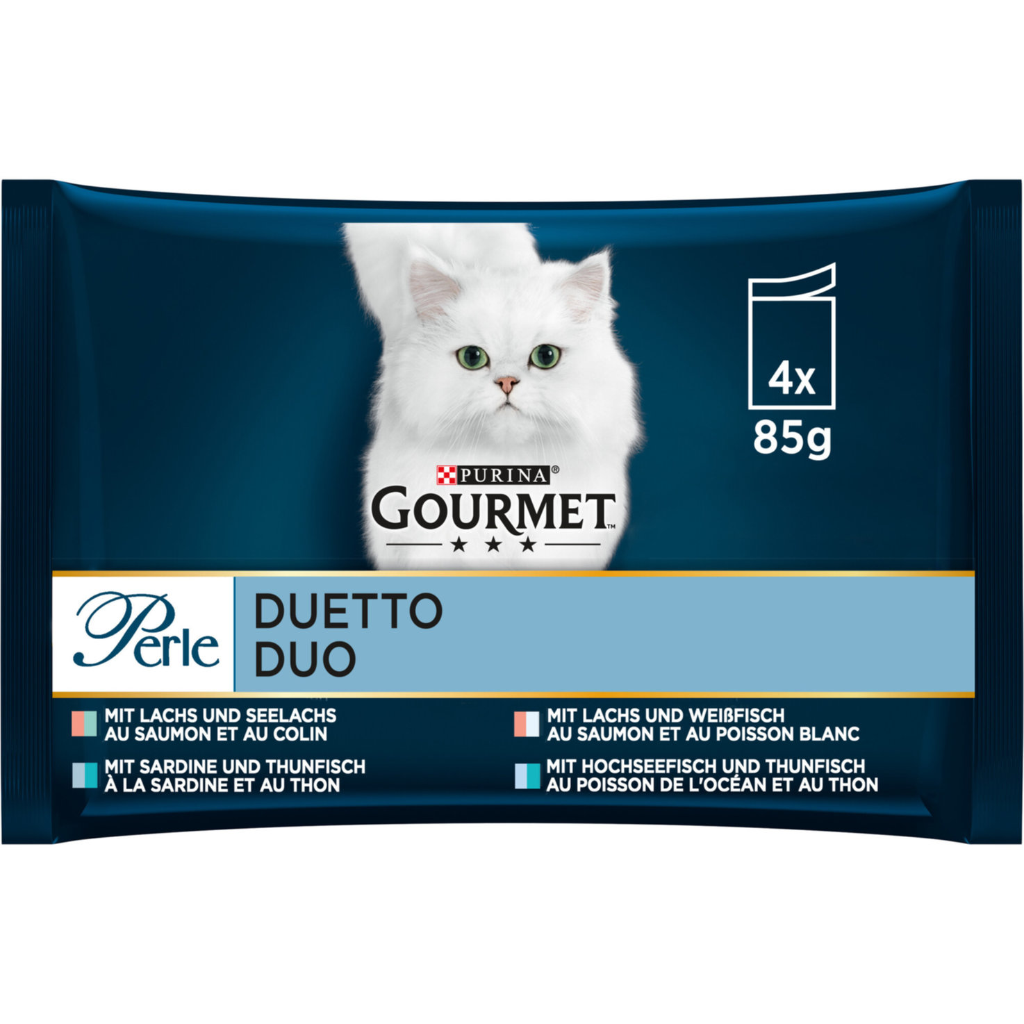 Gourmet Perle Katzenfutter in Sauce Duette Fisch assortiert 4x85g