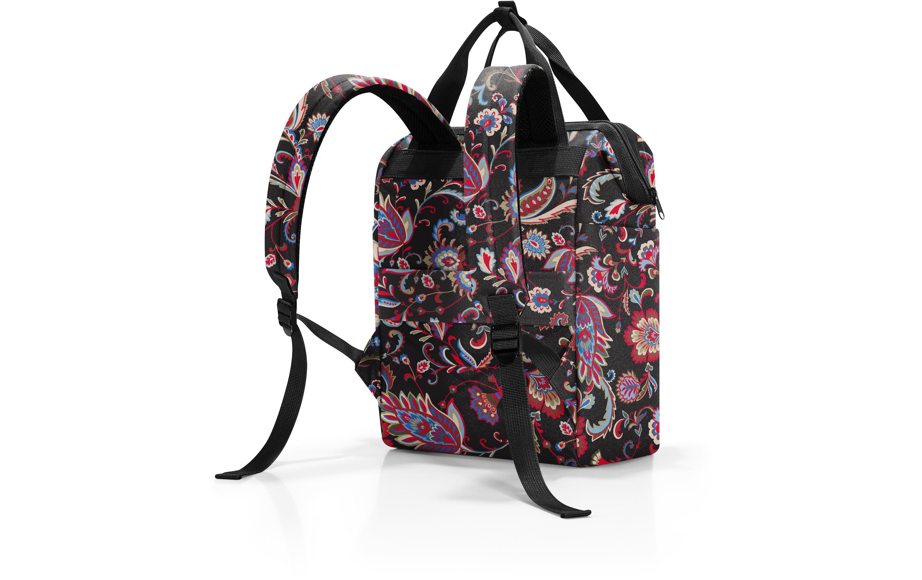 Rucksack Allrounder R Paisley BlackKombination aus Rucksack und Tragetasche