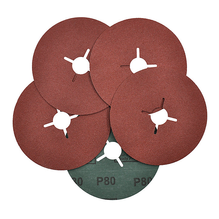 Disque abrasif Universal support meuleuse, ø125 mm - 5 pièces, Grain 80