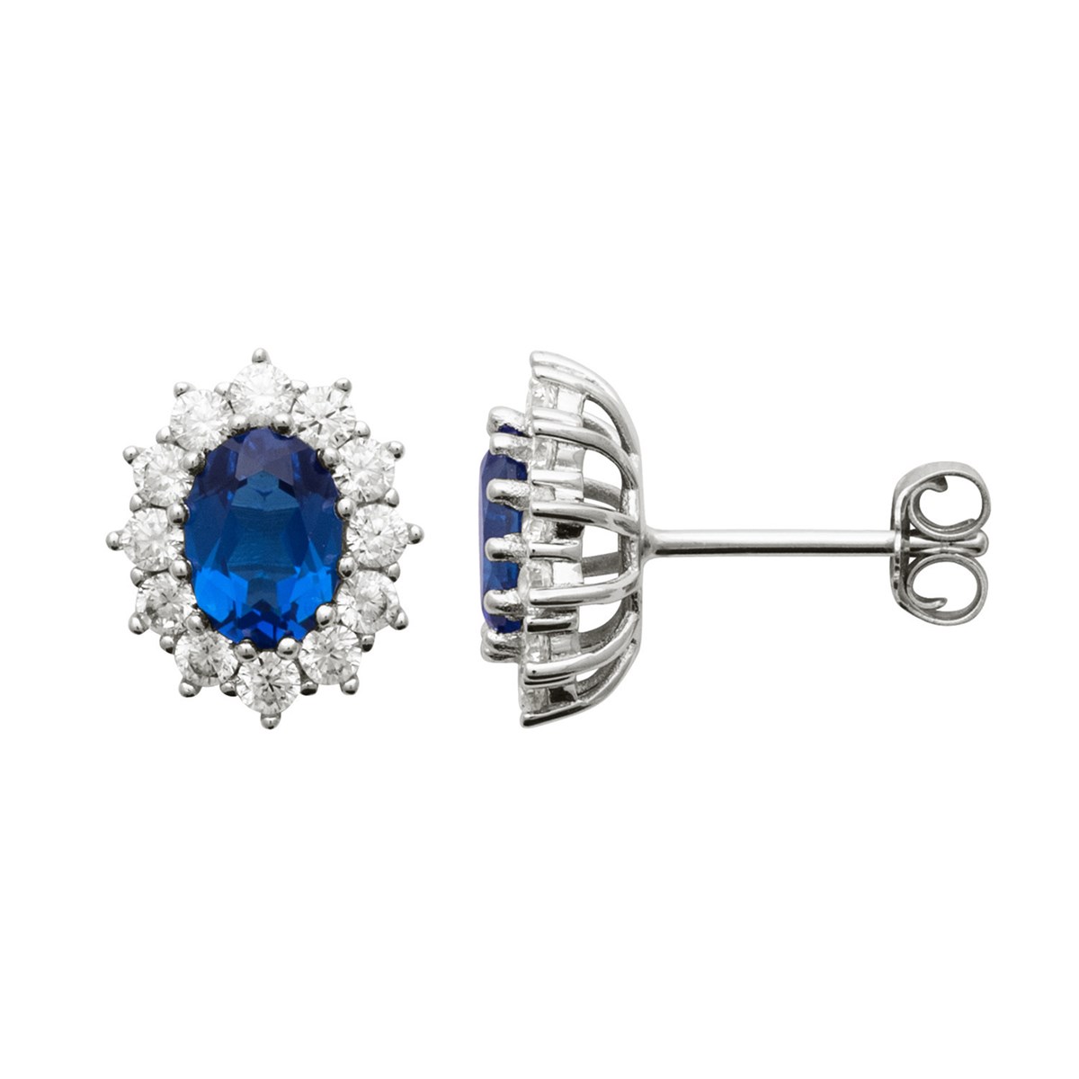 Boucles d'oreilles puces Brillaxis marquise argent