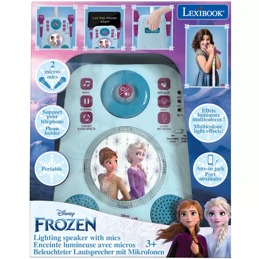 LEXIBOOK  Die Eiskönigin Karaokestand mit zwei Mikrofonen und Licht und Soundeffekte
