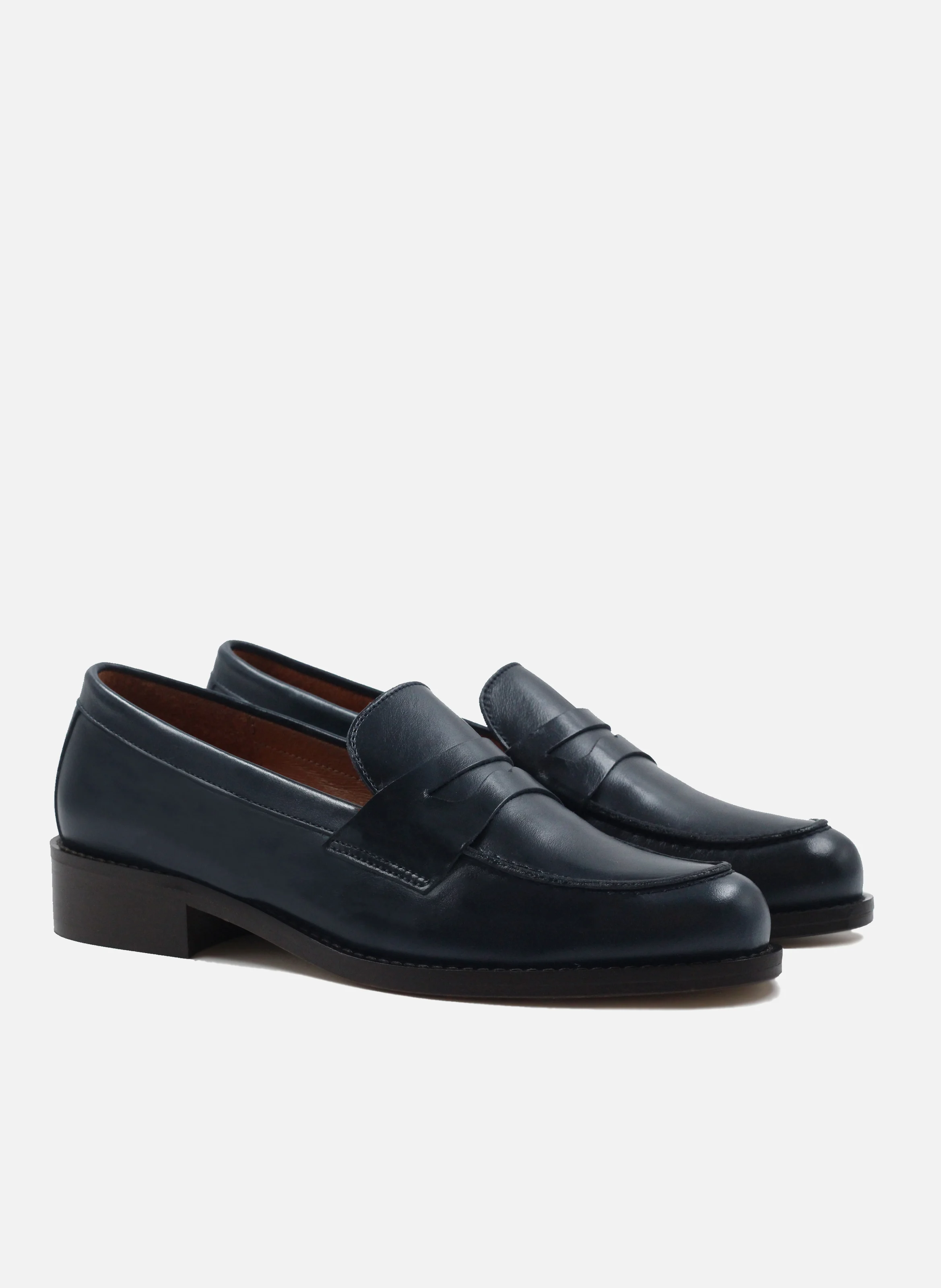 Mocassins cuir lisse | Bleu