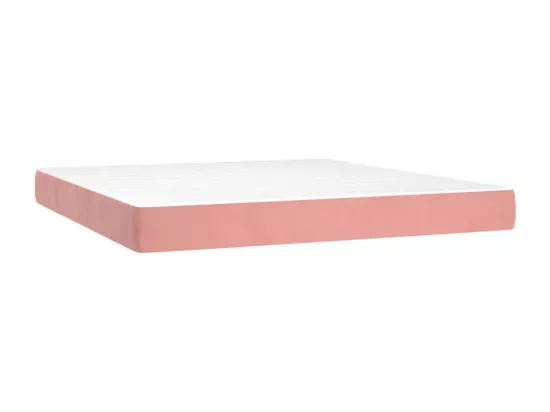 Sommier tapissier avec matelas et LED Rose 180x200 cm Velours