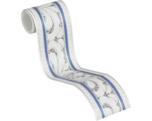 Rand 6816-45 Alleen randen Ornament blauw wit 5 m x 10 cm