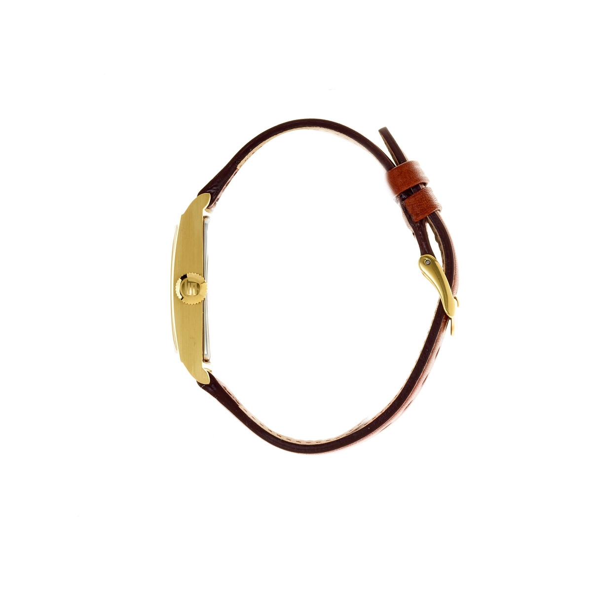 Montre Lip homme acier doré cuir marron