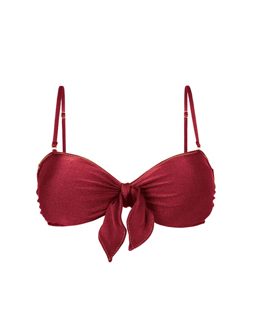 Top Divine Shimmer Bikini Red