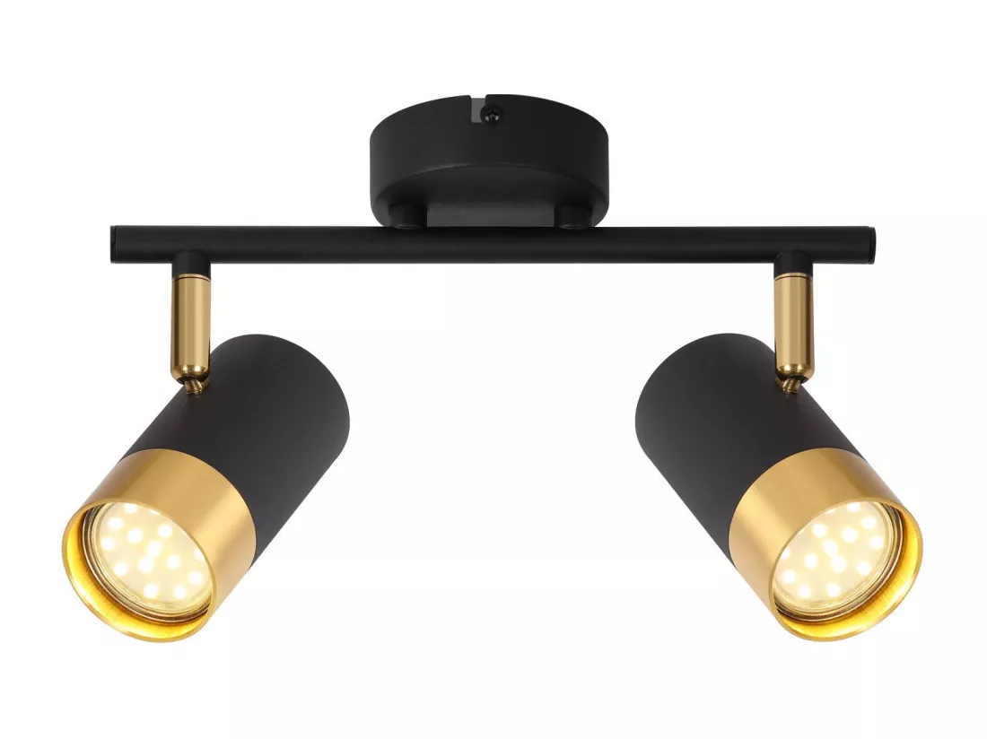 NETTLIFE Spot de plafond GU10 lampe de couloir noir or spot vintage rotatif à 350° pour salon chambre cuisine