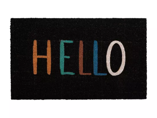 Tapis d'entrée en PVC imprimé noir 45x75