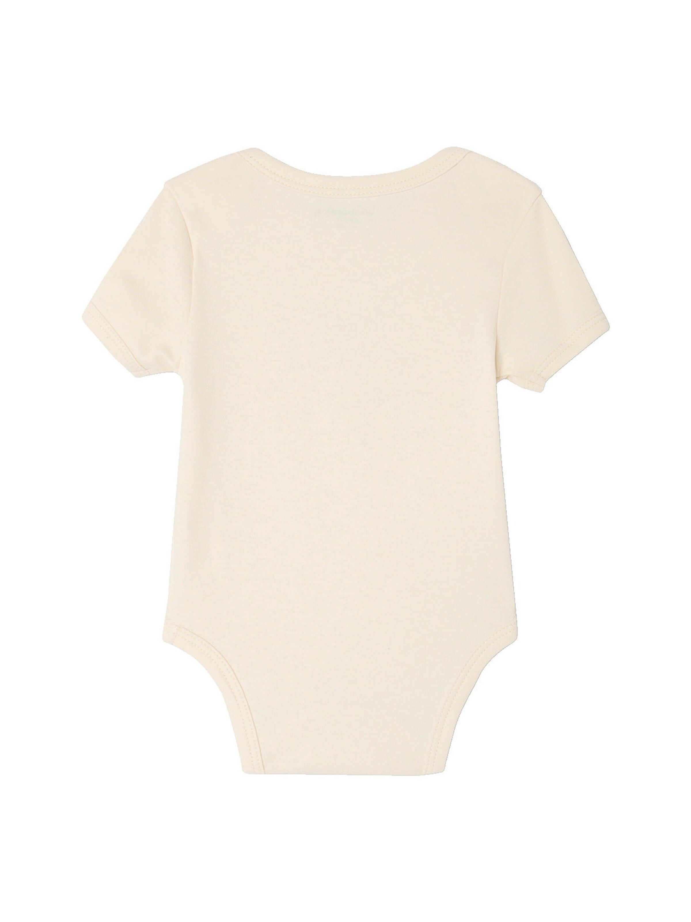 Vertbaudet Bio-Kollektion: 3er-Pack Baby Bodys mit kurzen Ärmeln, Safari-Motive camel