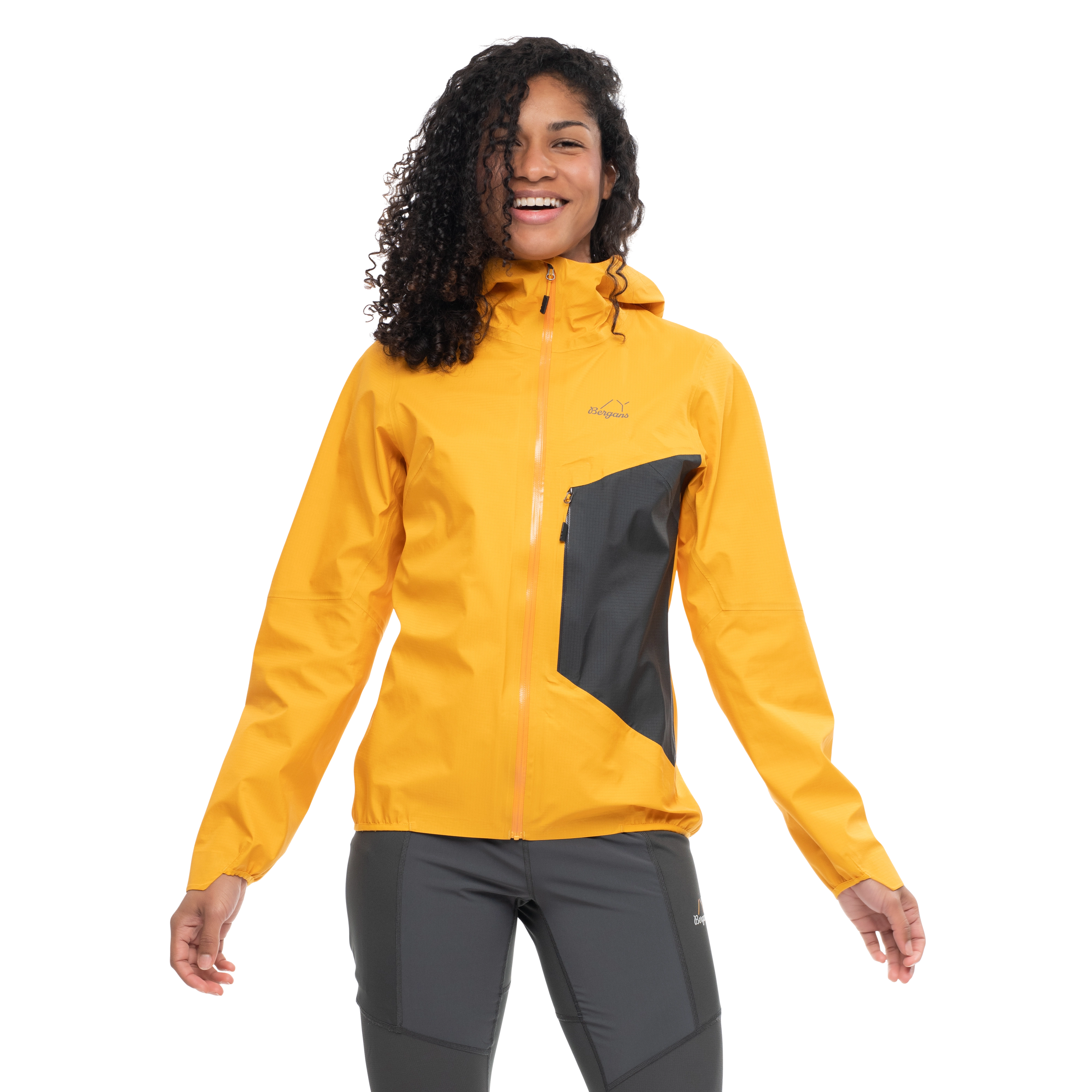 Y LightLine Air 3L Shell Jacket Women Mango Yellow / Dark Shadow Grey