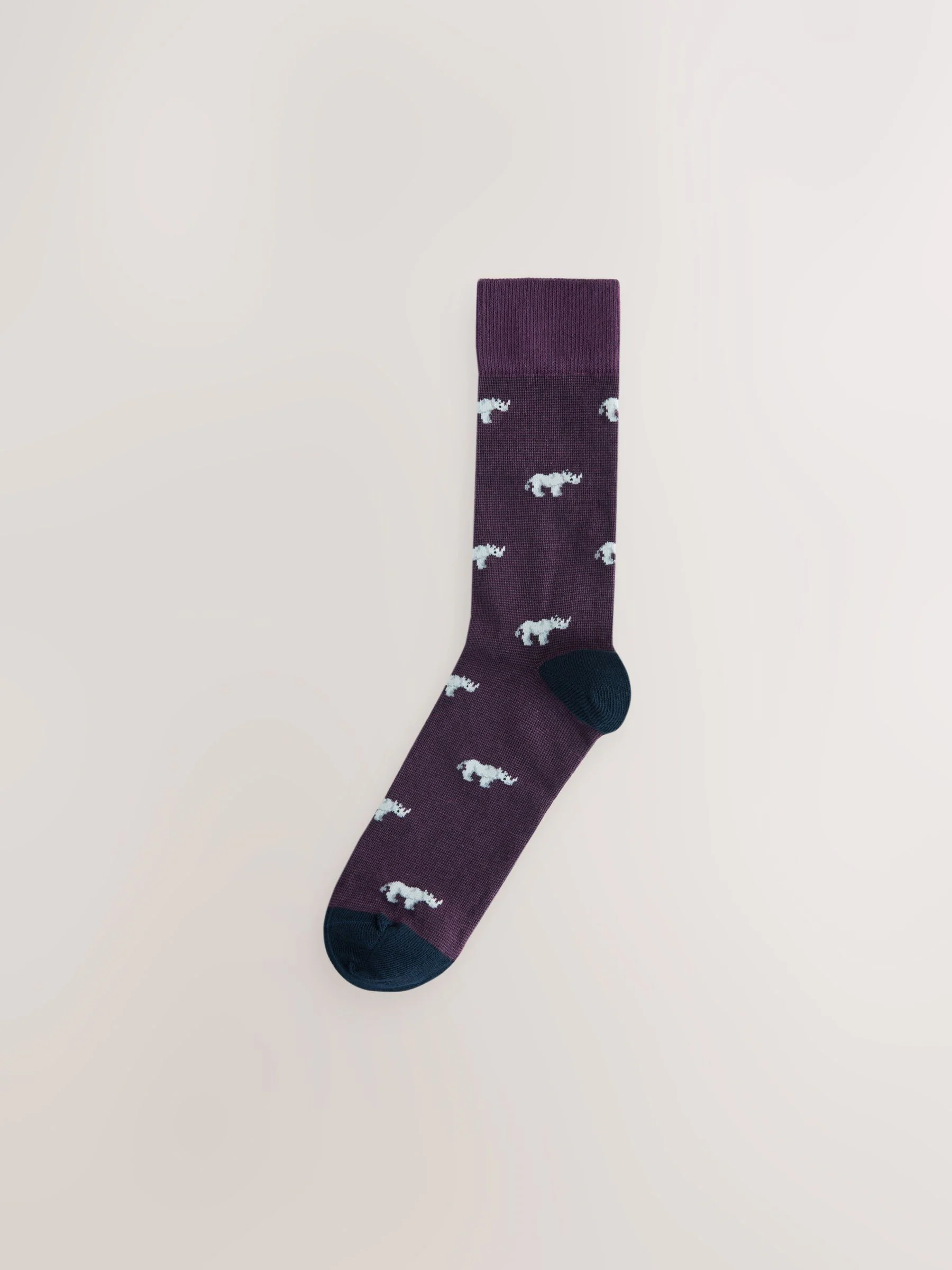 Blauw/rood met safaridieren - 8 Paar sokken met leuk patroon