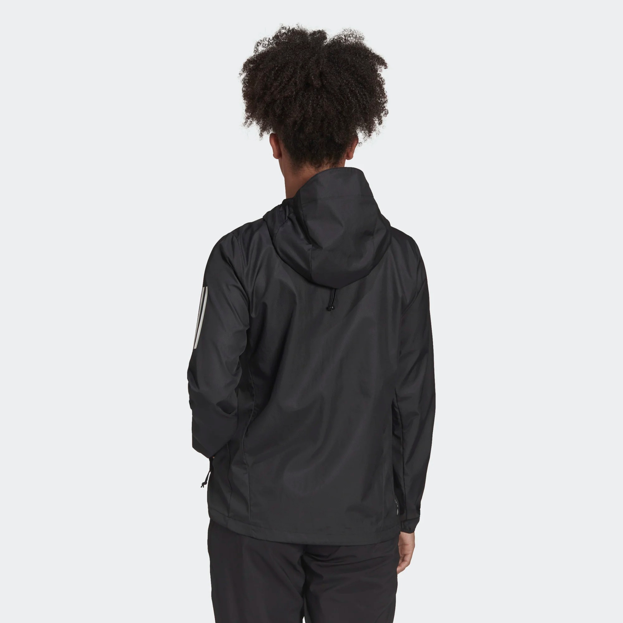 Own The Run Hooded Windbreaker Dame Black