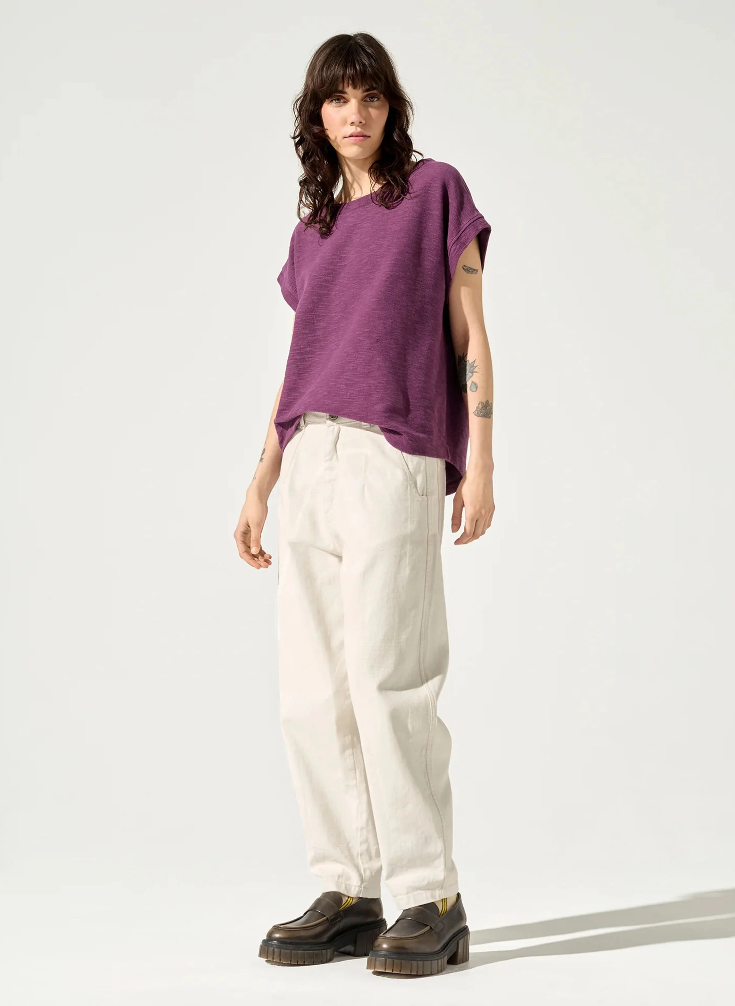 MARCIA - Tee-shirt ample en coton mélangé | Violet