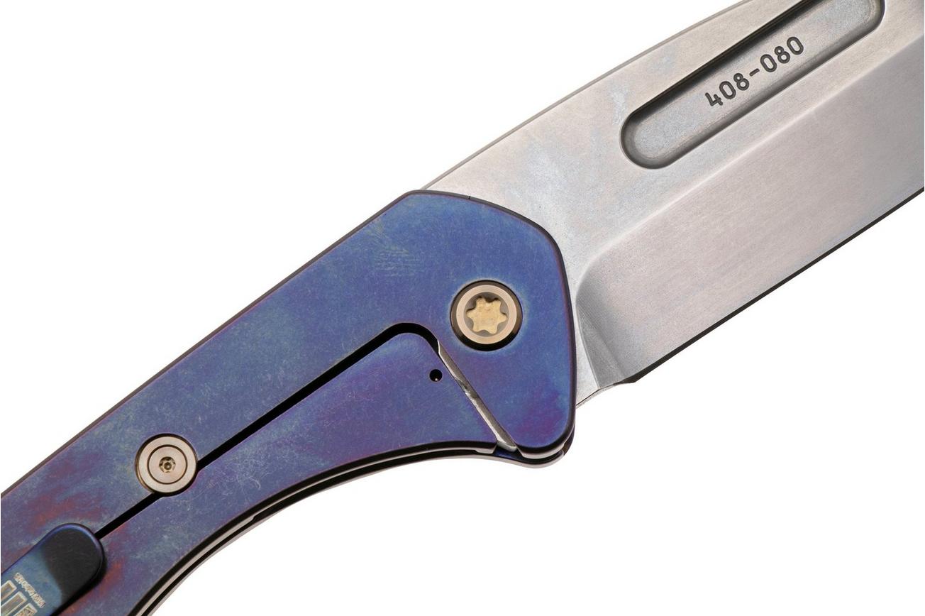 Medford Prae Slim 25-PS-03, Tumbled S45VN Droppoint, Bronze/Violet Fade Handle, Bronze hardware zakmes