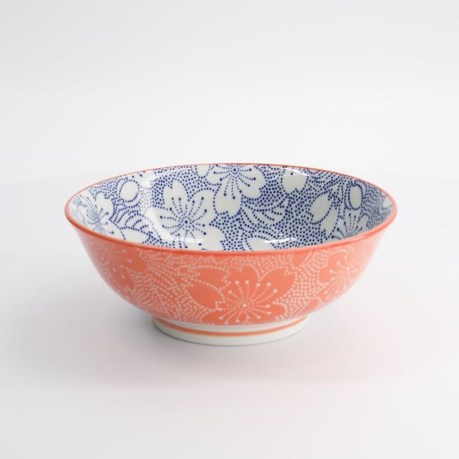 Tokyo Gemengde Kommen Ramen Sakura (Blauw/Rood) 19,7x7 cm