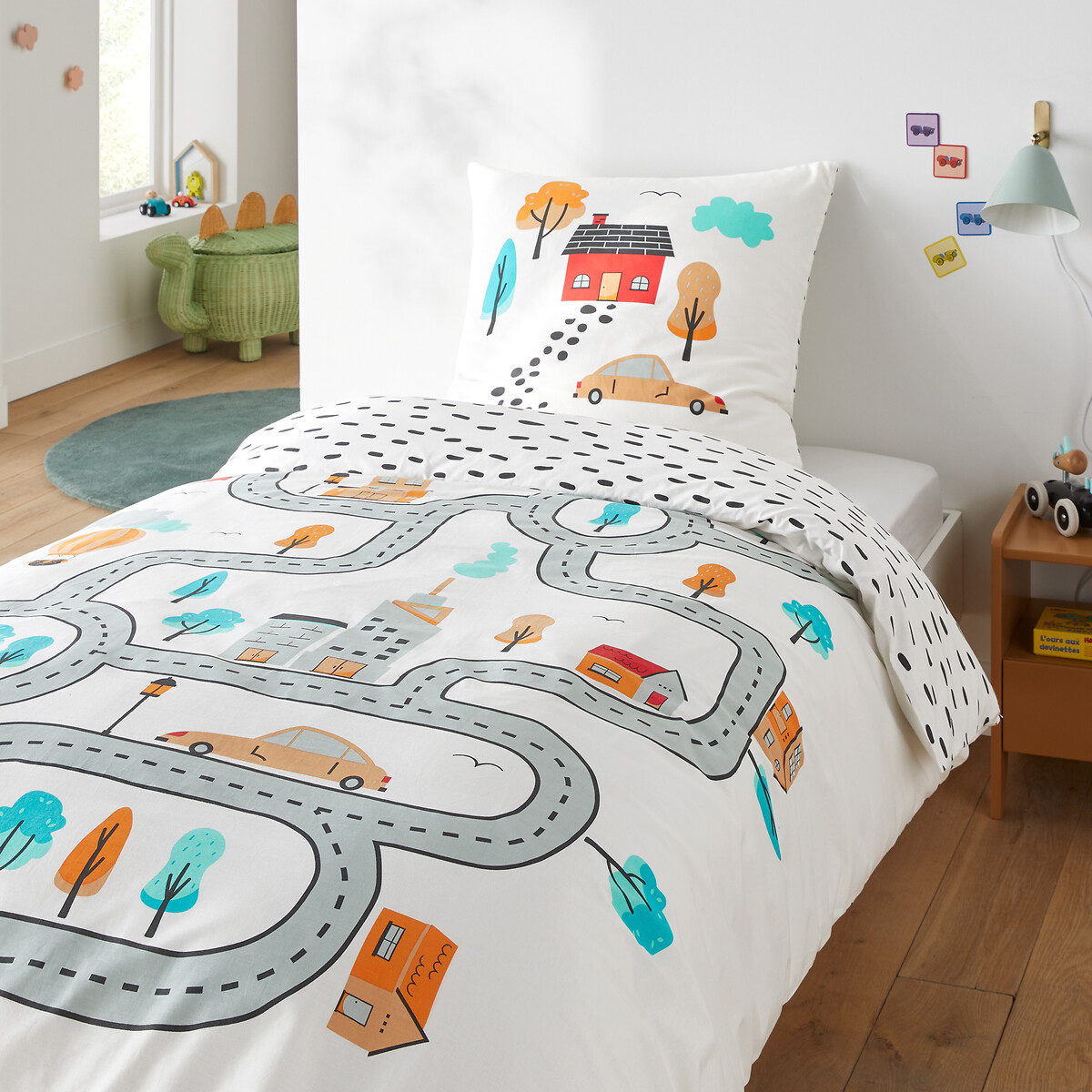 SO'HOME<br>Conjunto de cama de algodão, fronha quadrada, Circuito