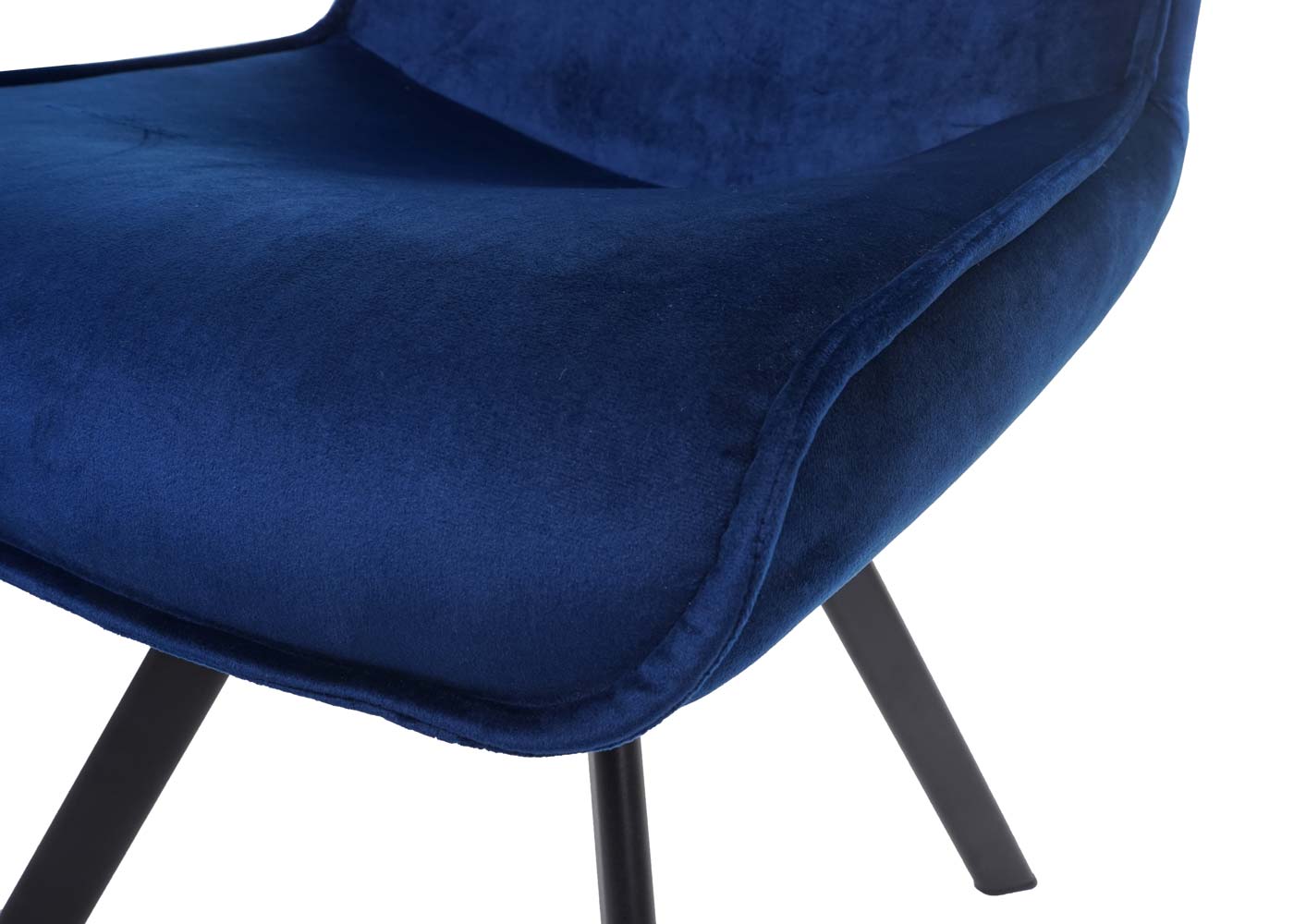 2er-Set Esszimmerstuhl MCW-K24, Polsterstuhl Küchenstuhl Lehnstuhl Stuhl, Metall Samt ~ blau