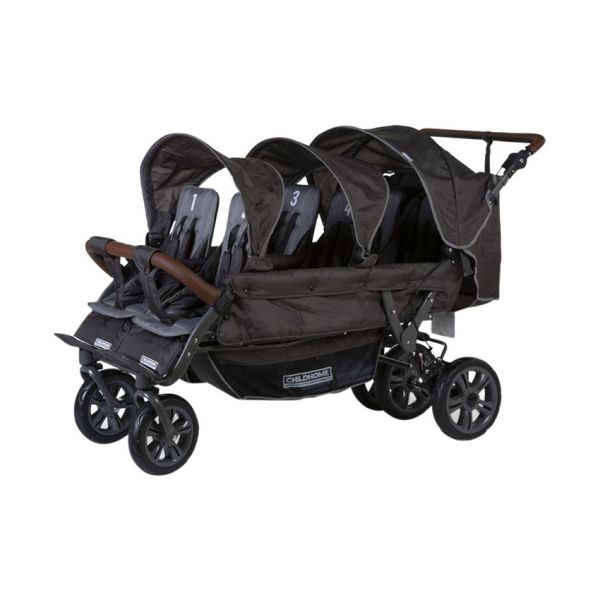 Childhome Sixseater Autobrake Meerlingwagen Antraciet
