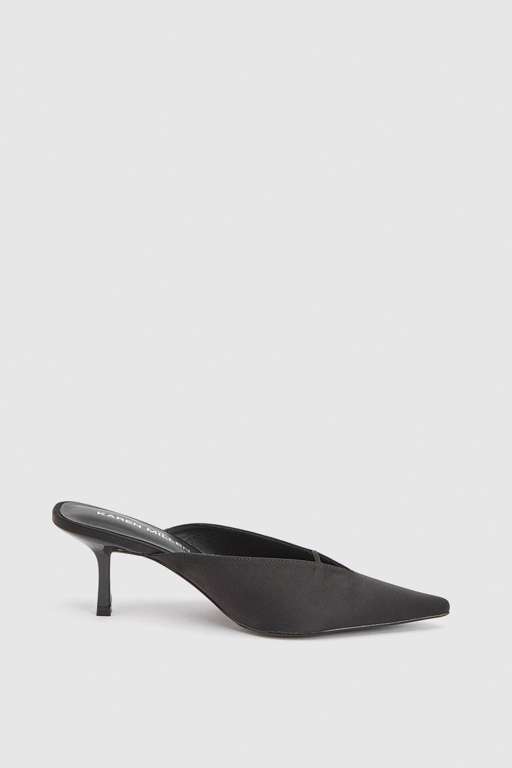 KarenMillen Mules À Talon En Satin Bout Fermé