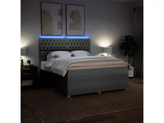 Sommier à lattes de lit avec matelas Gris clair 180x200cm Tissu