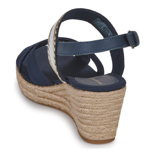 Tommy Hilfiger - GOLDEN WEBBING MID WEDGE - Marine