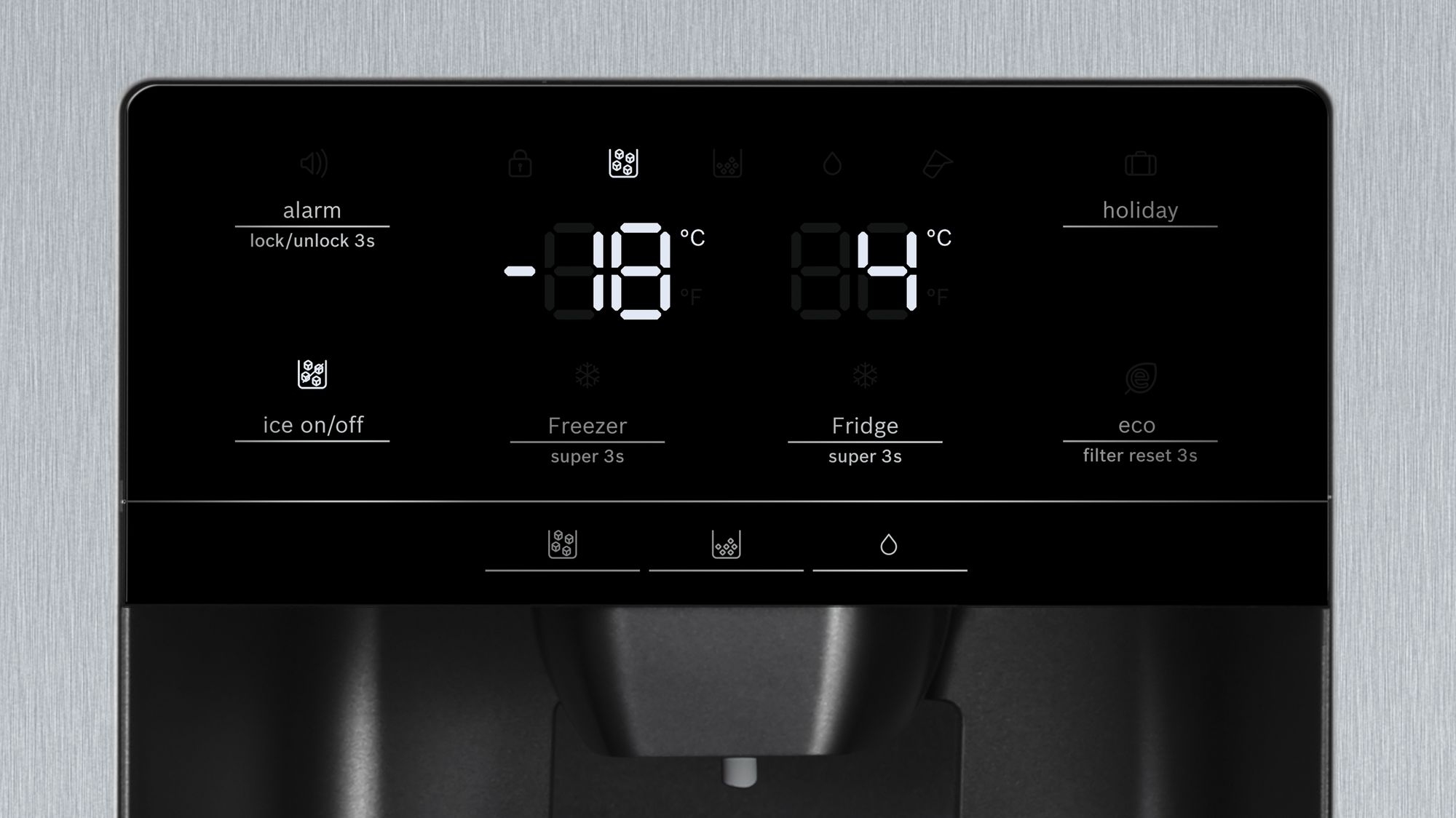 PRODUTO RECONDICIONADO # Refrigerador Americano Série 6 178,7 x 90,8 cm Aço inoxidável resistente a impressões digitais KAG93AIEP-B