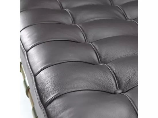 Méridienne design cuir noir capitonné Larkow